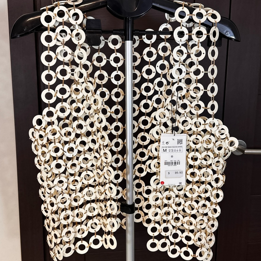 Zara Cream Circular Patterned Top